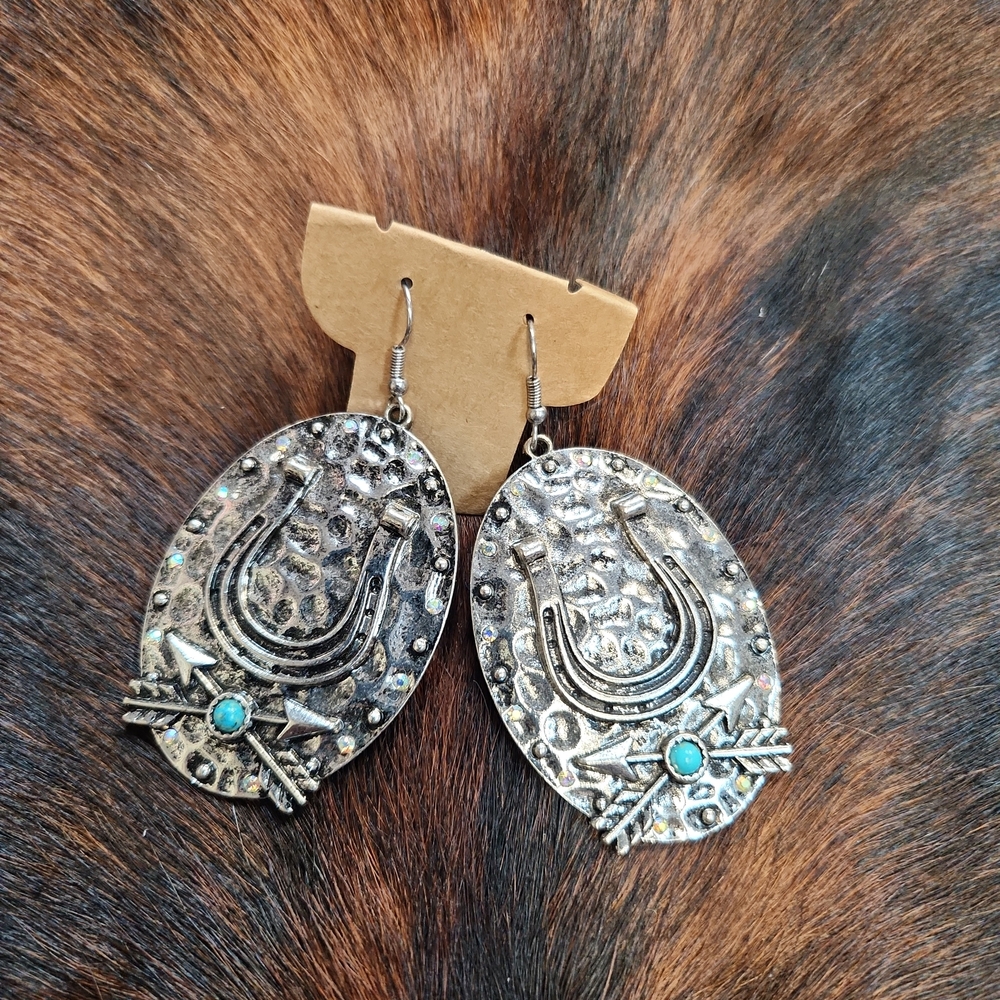 Silver and Turquoise Dangle Earrings